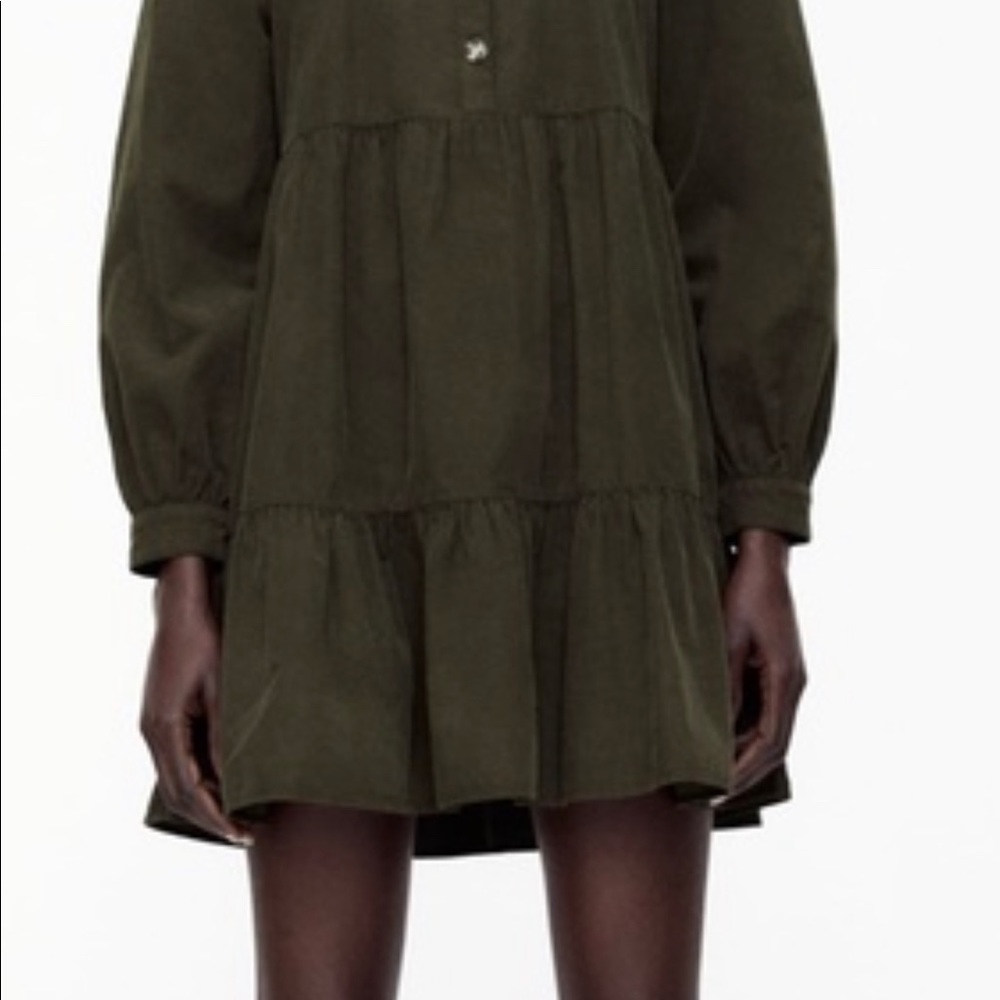 NWT Zara green corduroy dress